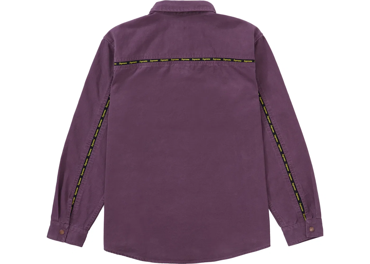 Мужская рабочая рубашка с логотипом Supreme Logo Taping Work Shirt, цвет Dusty Purple — фото 2