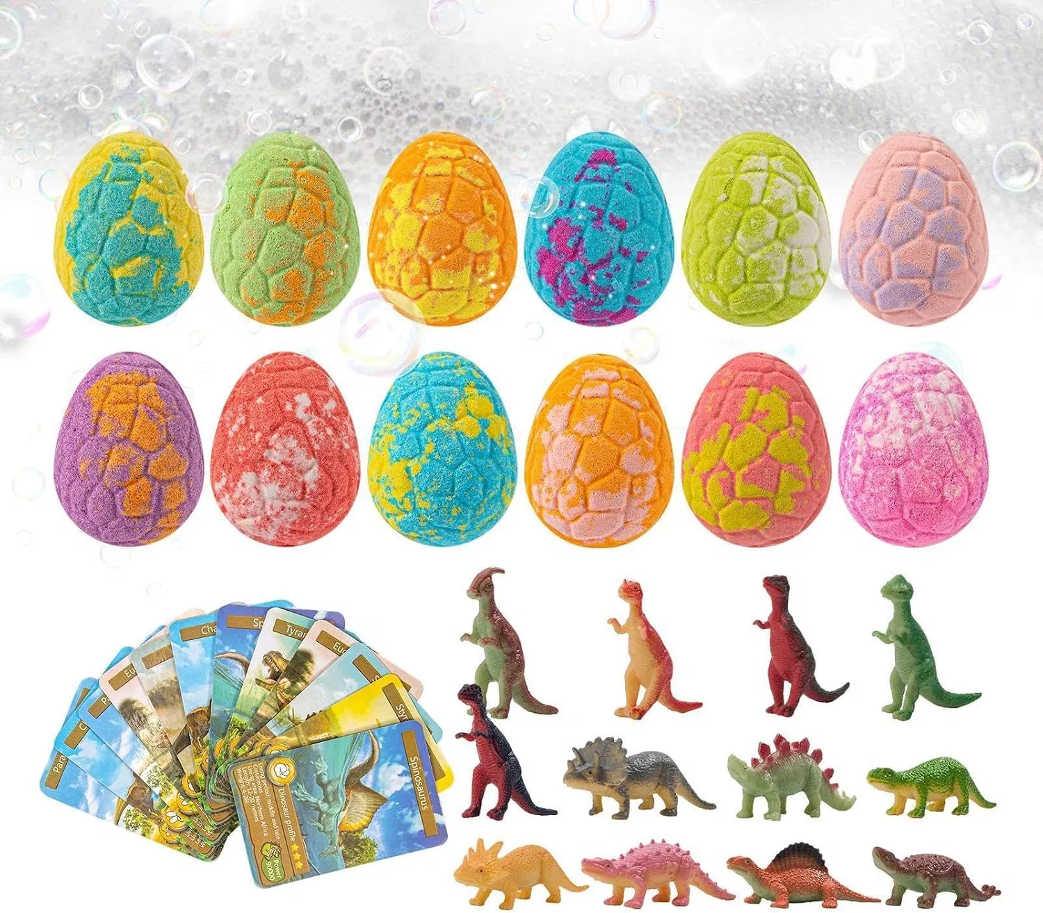 Набор бомбочек для ванны с игрушкой внутри, Dinosaurier-Eier, Maodom, 12 штук