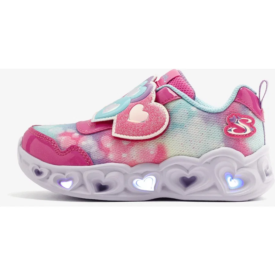 Кроссовки детские с подсветкой Heart Lights Lovin Reflection Skechers, Розовый — фото 2