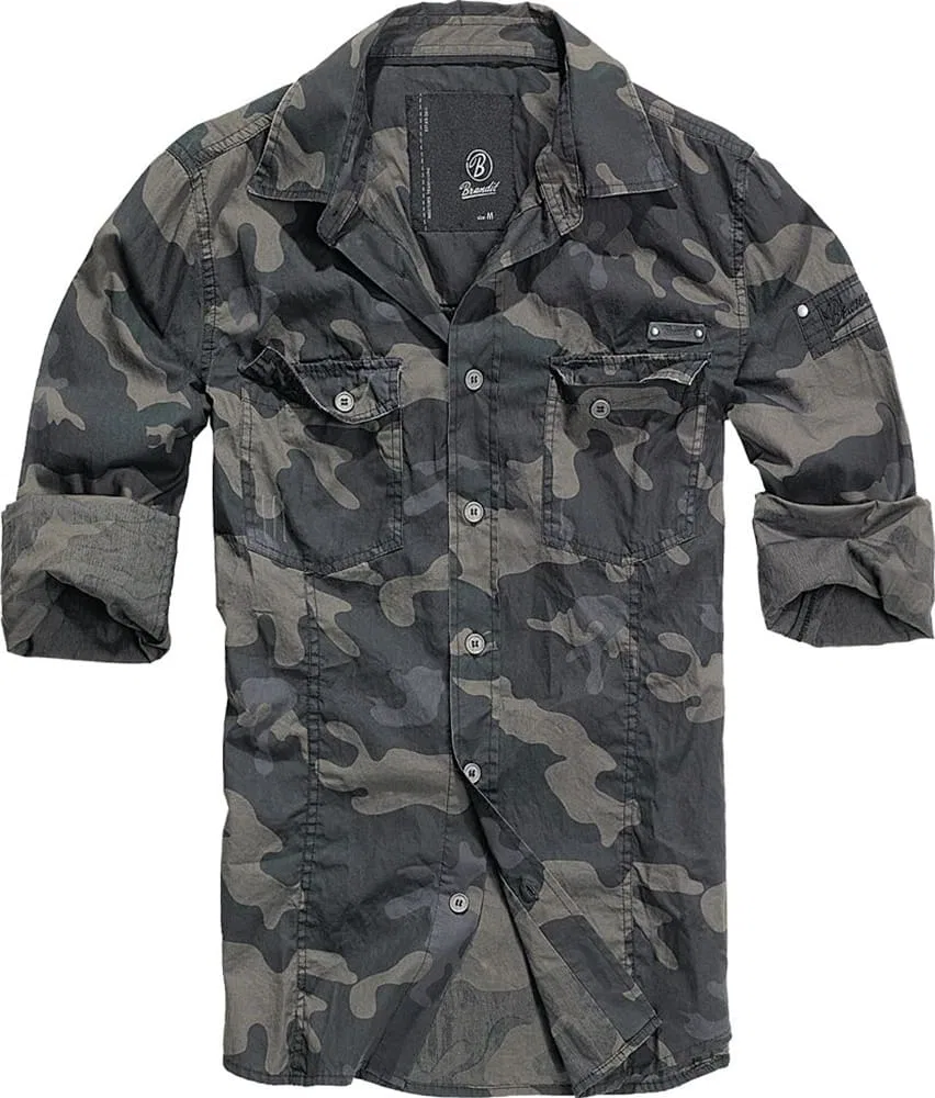 Мужская рубашка слим фит с камуфляжным принтом Brandit, Camouflage — фото 2