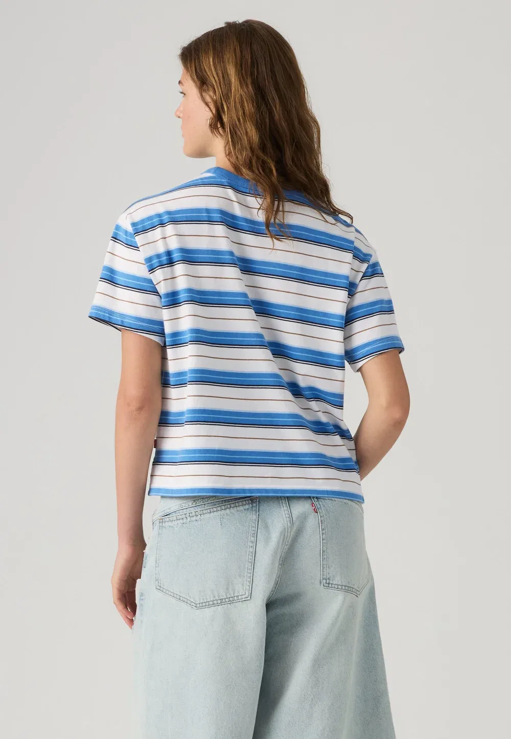 Винтажная футболка - базовая футболка Levi'S, Vida Stripe Egret Heavyweight