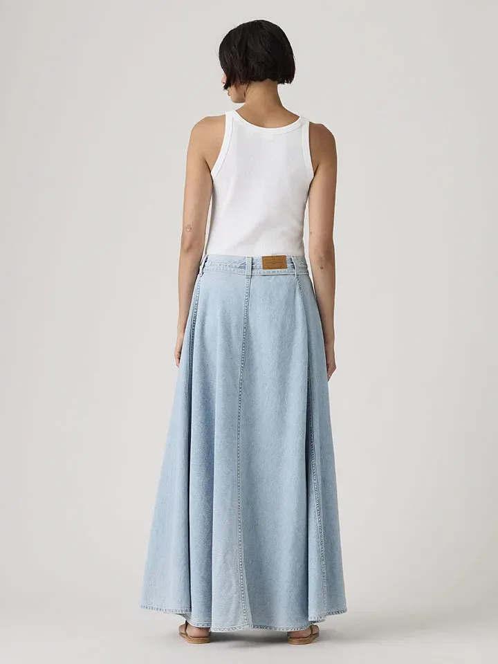 Женская расклешенная джинсовая юбка Levi's, Light Blue — фото 4
