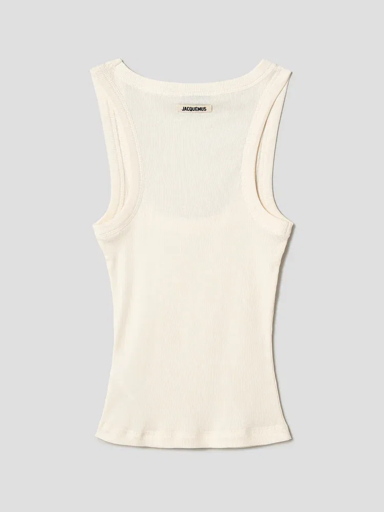 Топ JACQUEMUS Le Debardeur Gros Grain, White — фото 2