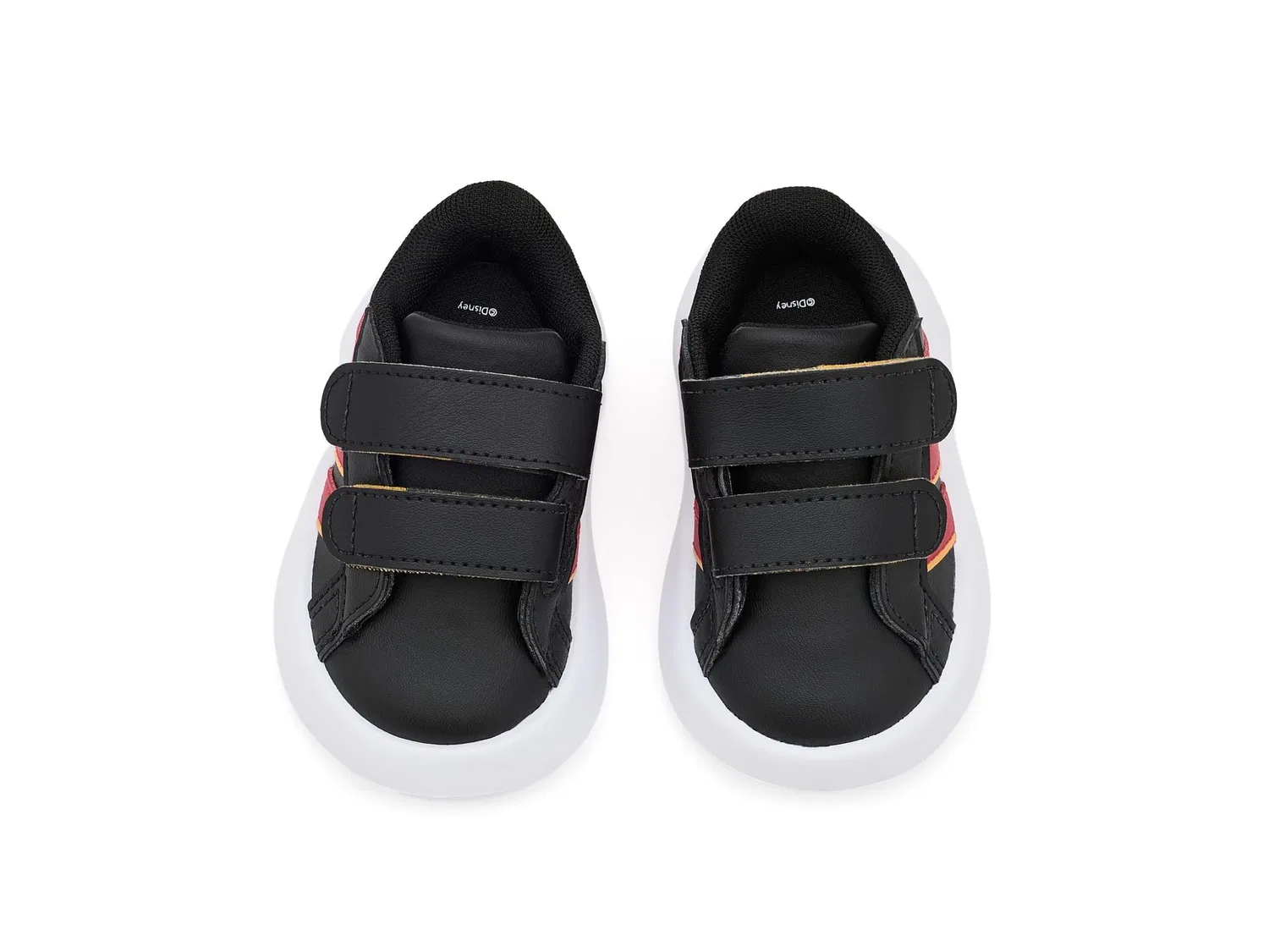 Кроссовки Disney Grand Court Hook & Loop (для младенцев и малышей) Adidas Kids, Black/Pure Ruby/Crew Yellow — фото 3