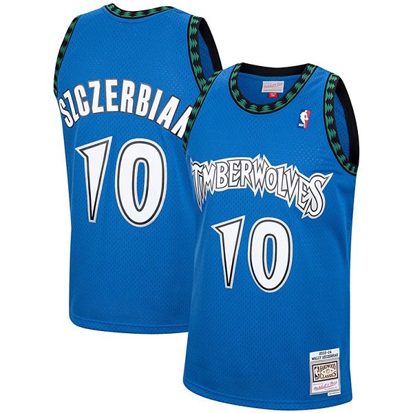 

Мужская футболка Wally Szczerbiak Minnesota Timberwolves 2001/02 Hardwood Classics Swingman синяя Mitchell & Ness