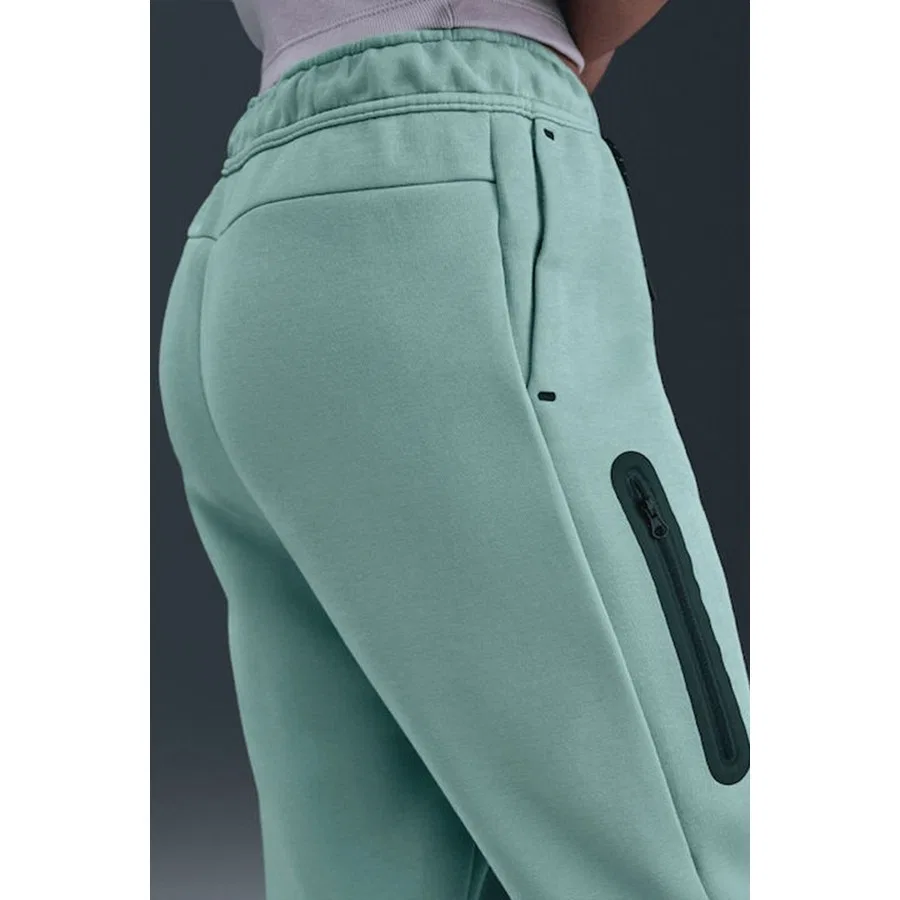 Детские спортивные брюки с молнией и карманами Nike Sportswear Tech Fleece, Зеленый — фото 4