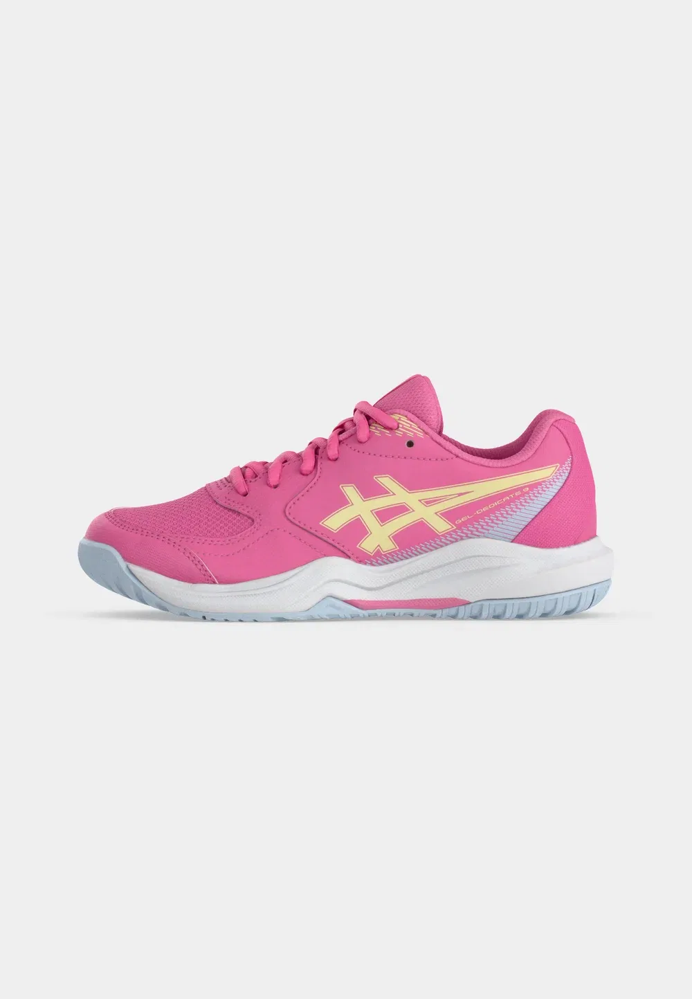 Кроссовки Gel Dedicate унисекс - теннисные кроссовки для разных типов кортов Asics, Dragon Fruit/Soft Yellow — фото 2