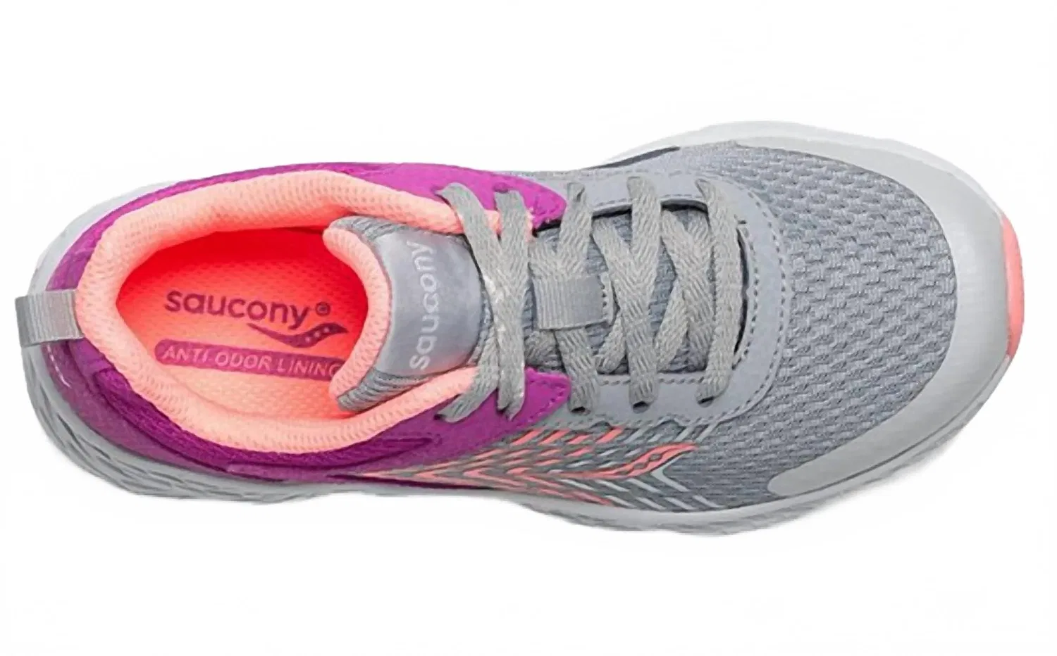 Детские кроссовки для девочек с шнуровкой Wind Sneakers SAUCONY, Purple/Grey — фото 4