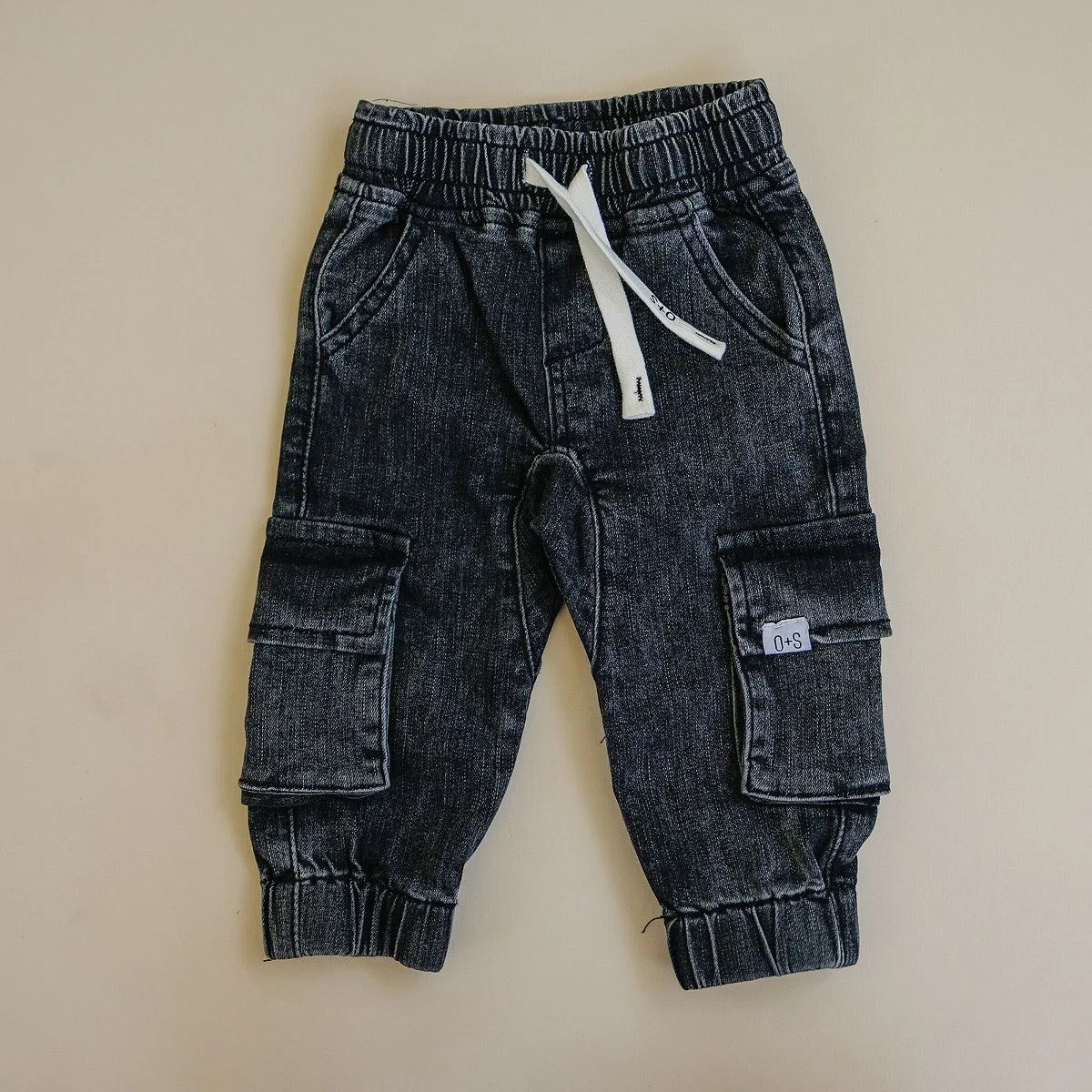Детские джинсы для девочек свободного кроя с карго-карманами Wes Olive + Scout, Black