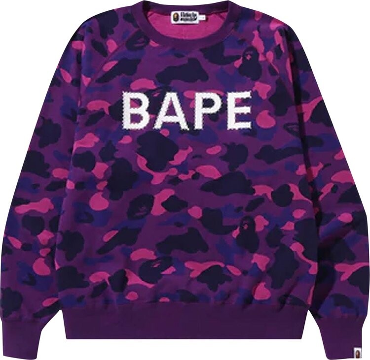 

Толстовка BAPE Color Camo Crystal Stone Relaxed Fit Crewneck 'Purple', фиолетовый