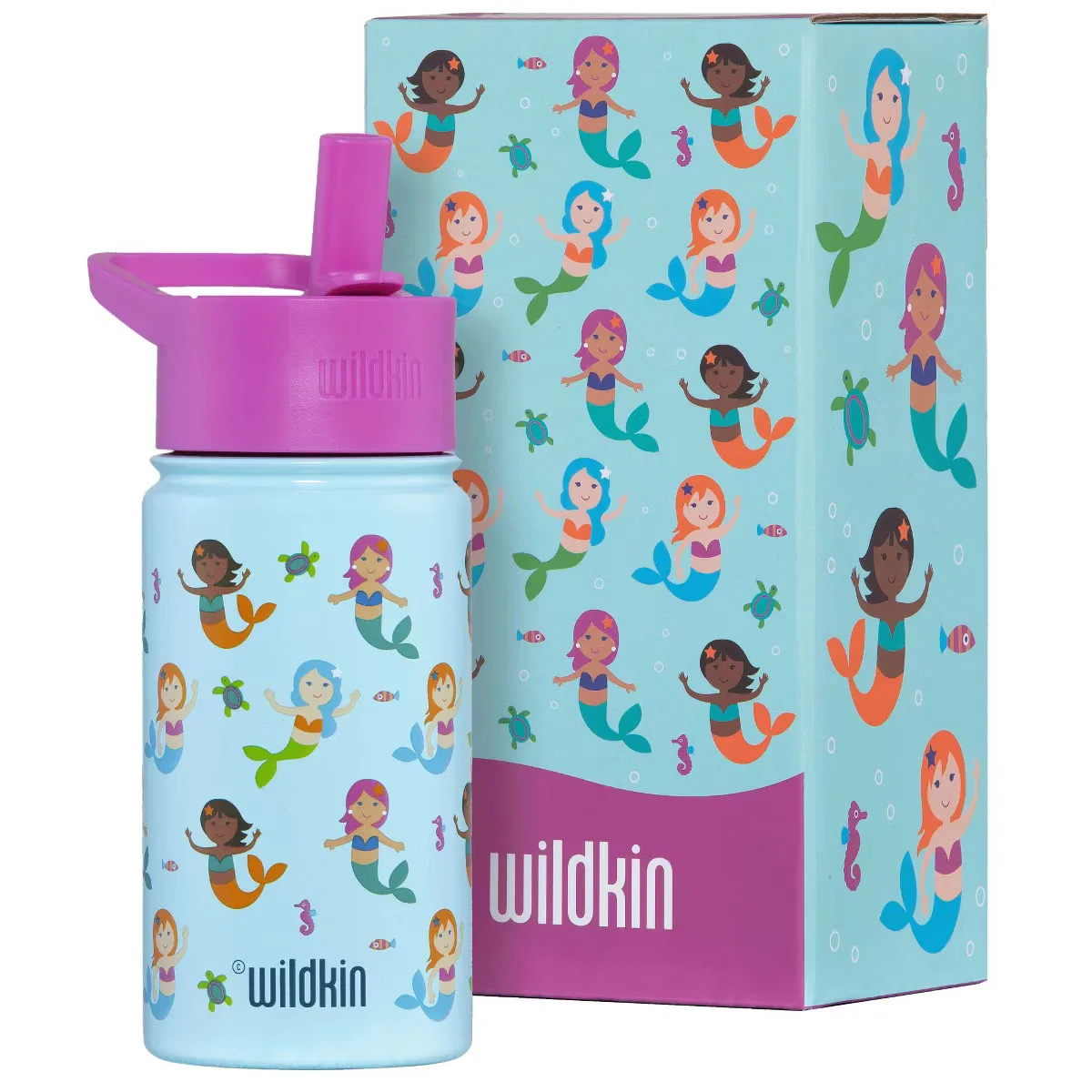 Детская термобутылка из нержавеющей стали 0,4 л с вакуумной изоляцией Mermaids Wildkin, Mermaids