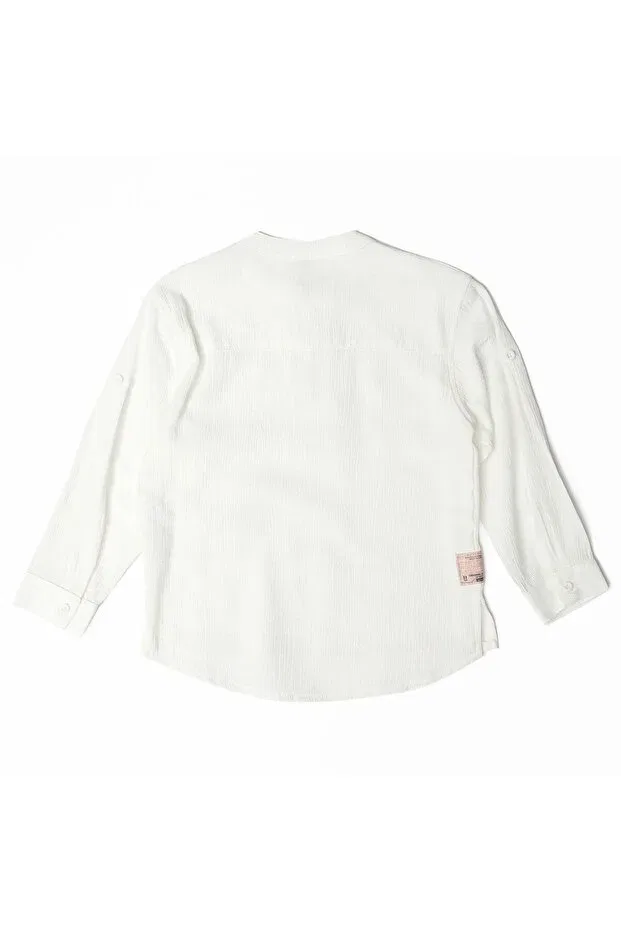 Детская рубашка для мальчиков с длинным рукавом Nanica Kids, White — фото 2