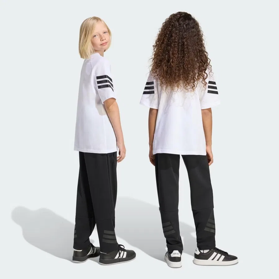 Детские спортивные штаны с принтом три полосы Future Icons 3 Stripes adidas, Черный — фото 2