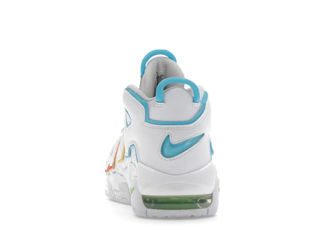 Детские кроссовки Lifestyle Nike Air More Uptempo, White/Opti Yellow/Safety Orange/Baltic Blue — фото 4