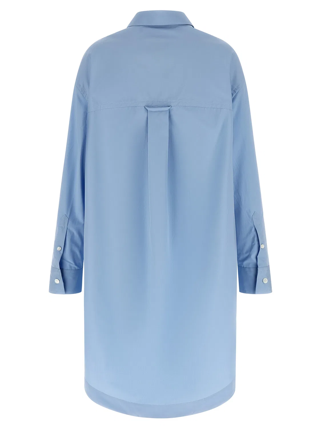 Женское платье-миди с асимметричным низом Blue Cotton Midi Dress AMI Paris, Blue — фото 2