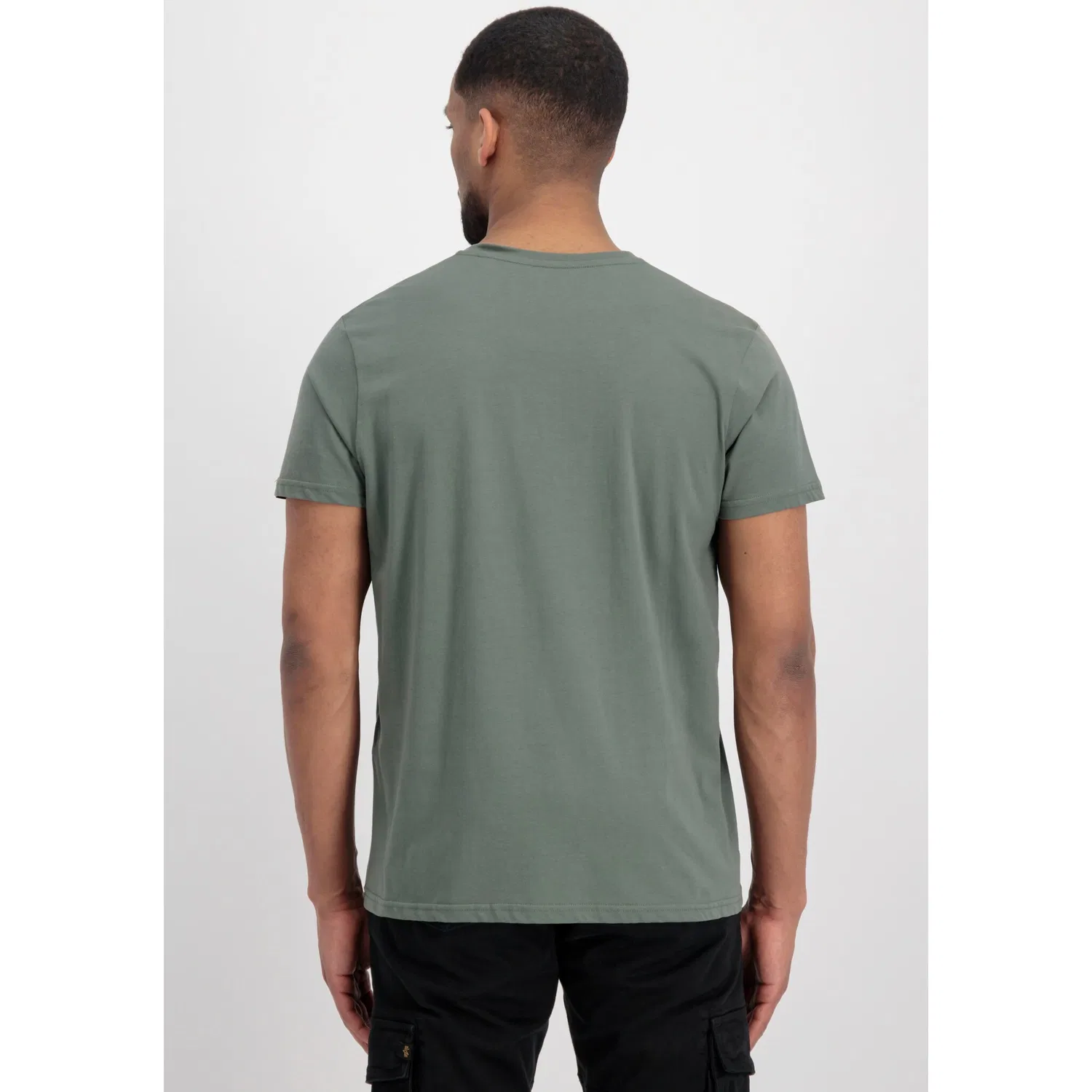 Детская футболка с принтом Alpha Industries, Vintage Green — фото 3