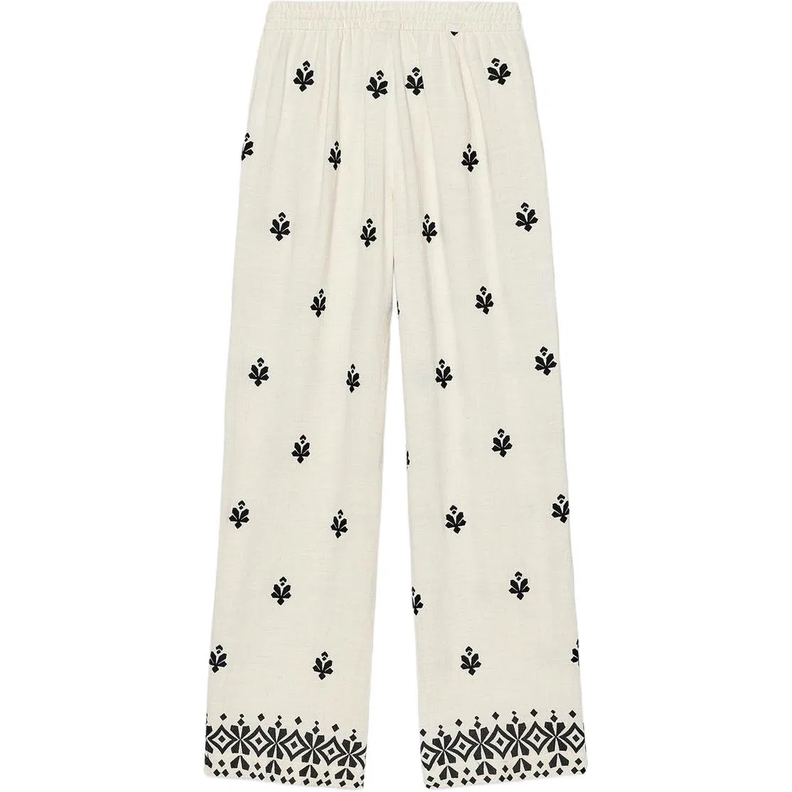Женские брюки свободного кроя с широкой штаниной Casual Pants, ZARA, Nude/Black — фото 3