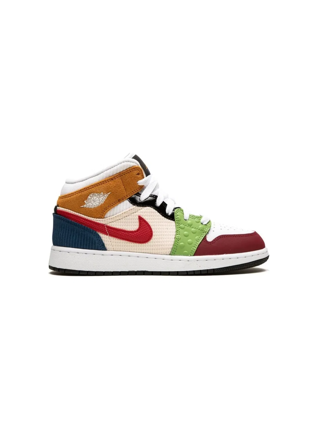 Кроссовки Air Jordan 1 Mid SE - Messy Room, белый — фото 3