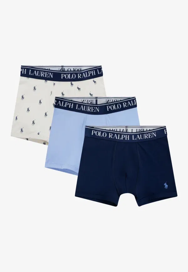 Набор из 3 трусов с принтом, хлопок, Polo Ralph Lauren, Office Blue, синий