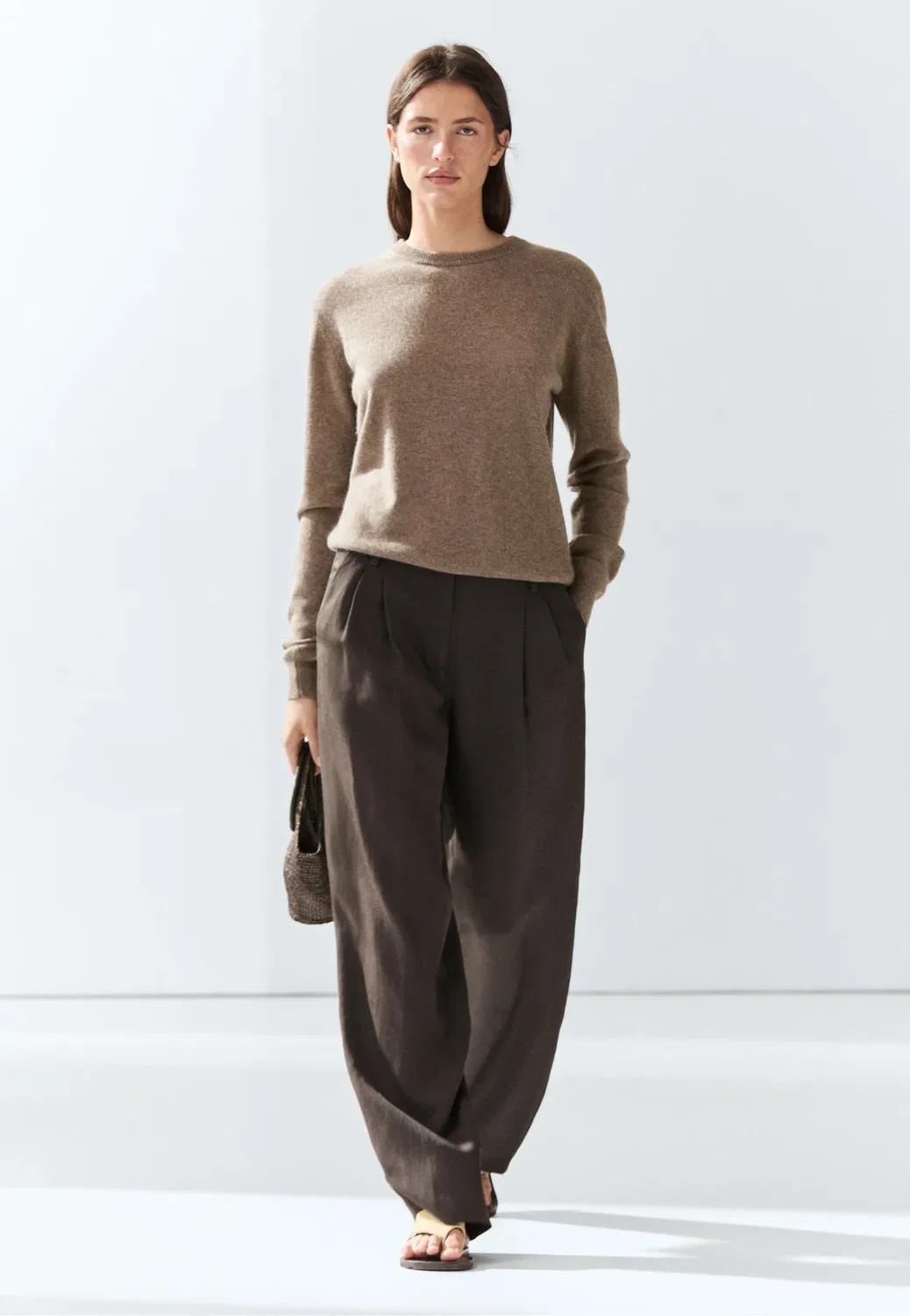 Свитер с длинными рукавами из 100% кашемира Massimo Dutti, Sand — фото 2