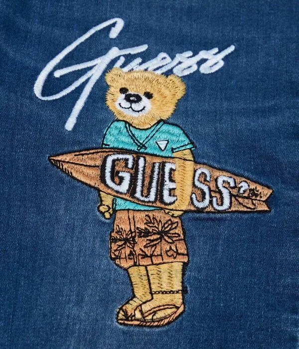Детские шорты из денима Guess, синий — фото 3