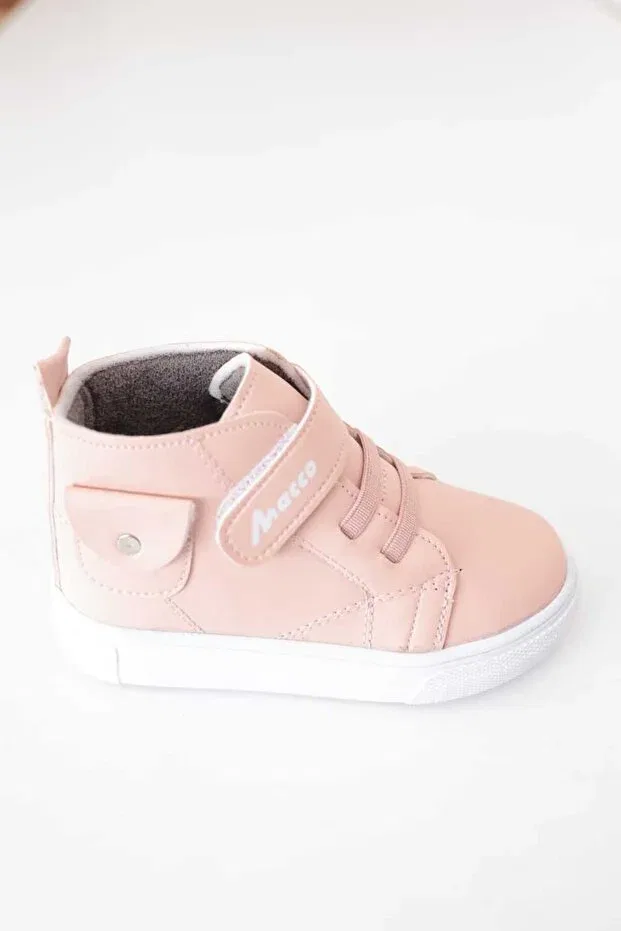 Детские ботинки для девочек ортопедические с липучкой Macco Shoes, Pink — фото 2