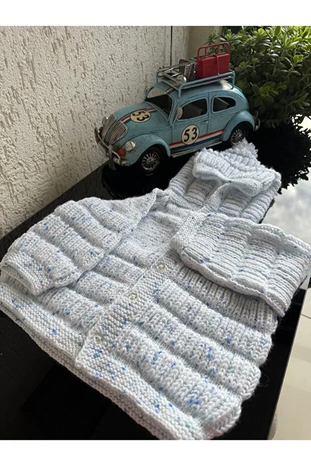 Детский кардиган с V-образным вырезом Nartanesibutik, Белый