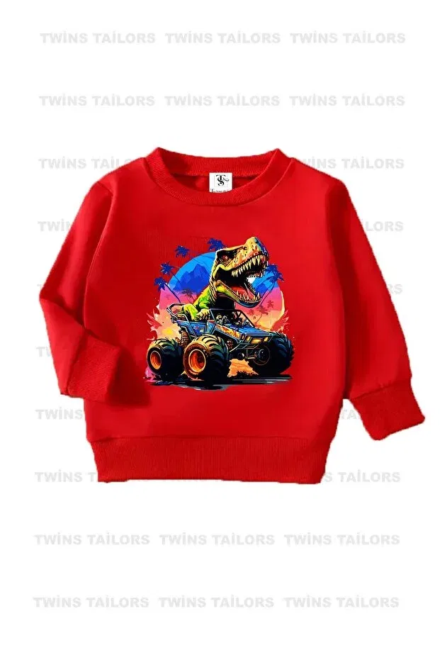 Детские свитшот для девочек с принтом Dinosaur printed 3-pack Twins Tailors, Black — фото 2