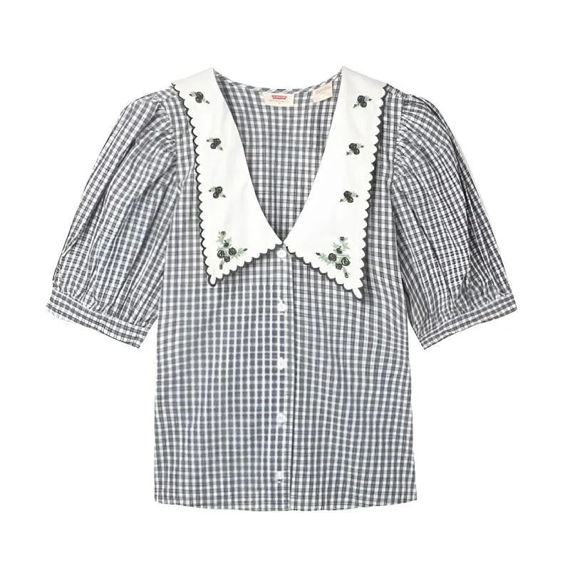 Женская рубашка в клетку с воротником Питер Пэн Levi's, Plaid