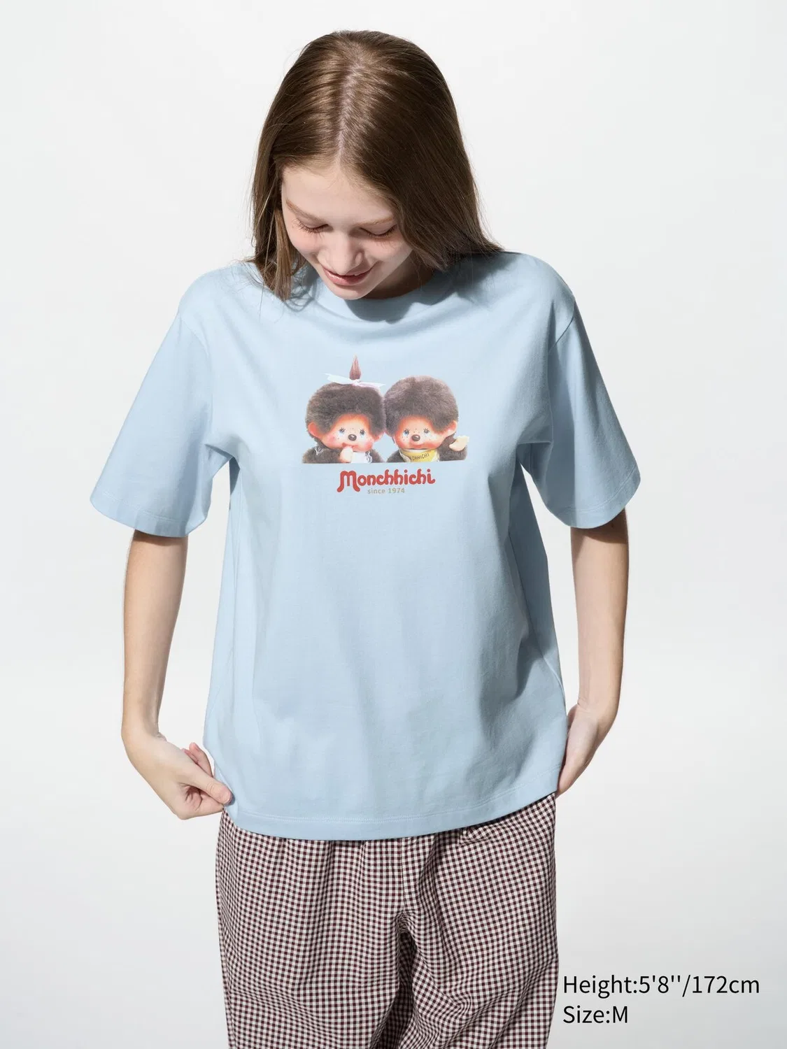 Футболка Monchhichi ut Uniqlo, с графическим принтом, светло-голубой — фото 2