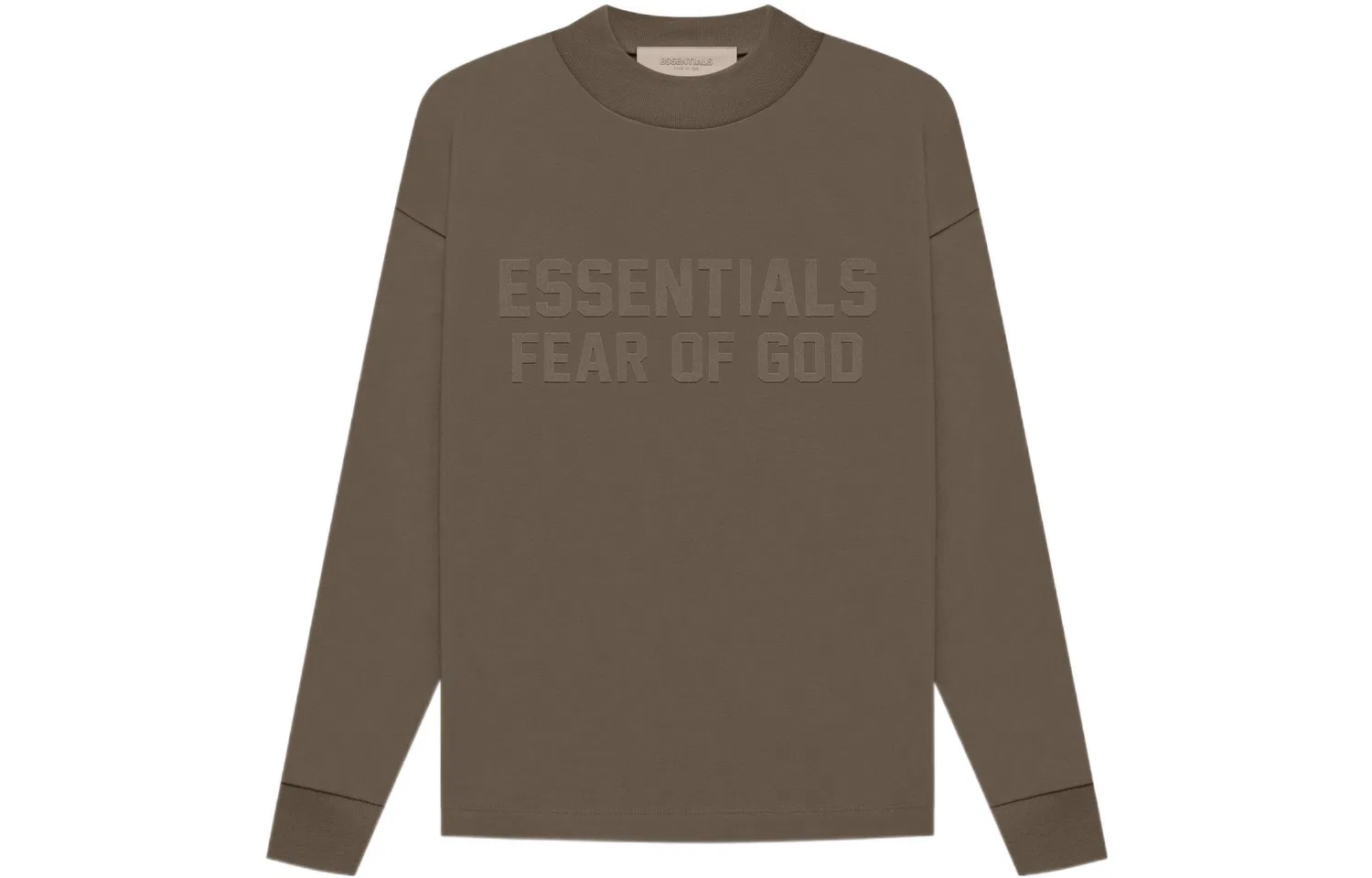 Детская футболка с длинным рукавом Fear Of God Essentials, Wood Coffee