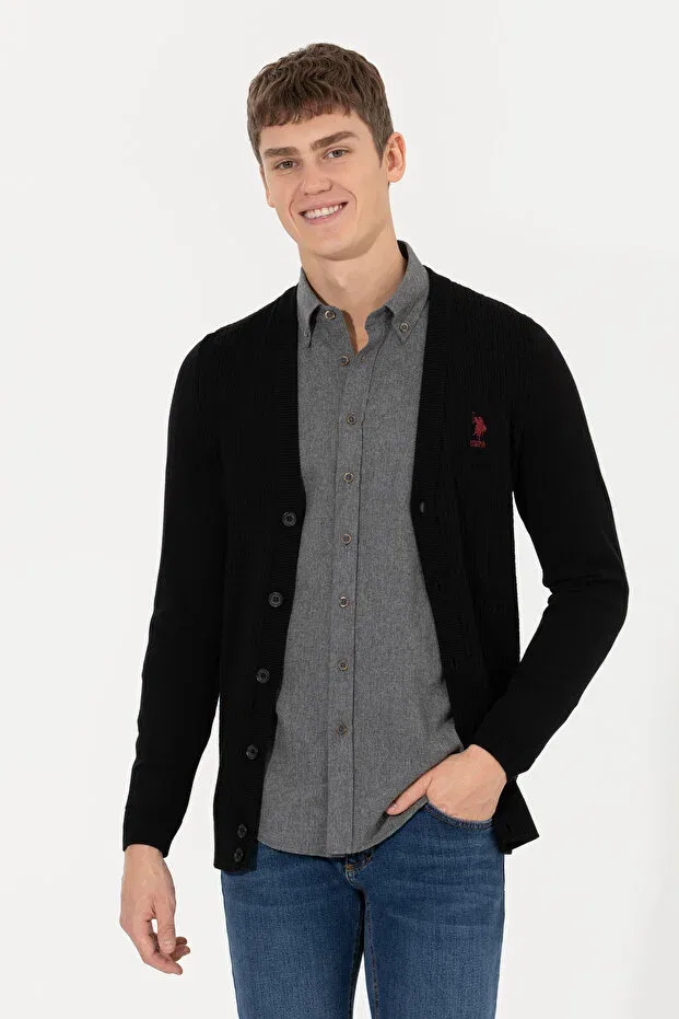 Мужской кардиган хлопковый Basics U.S. Polo Assn., Black
