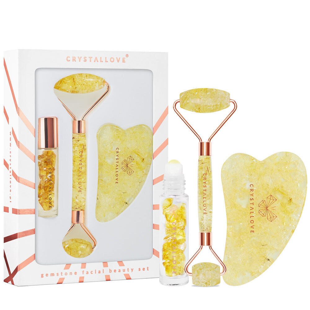 

Crystallove Amber Collection набор для массажа лица: лимонно-янтарный валик, 1 шт + янтарная пластина гуаша, 1 шт + шариковый флакон для масел, 1 шт.