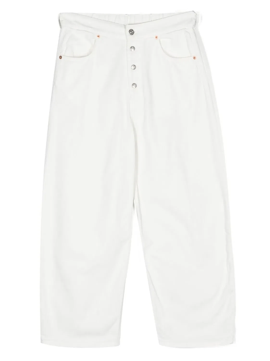 Джинсы straight leg с открытыми пуговицами MM6 Maison Margiela, белый