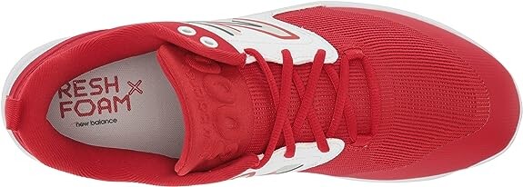 Мужские бейсбольные кроссовки New Balance Fresh Foam X 3000 V6 Metal, красный белый — фото 2