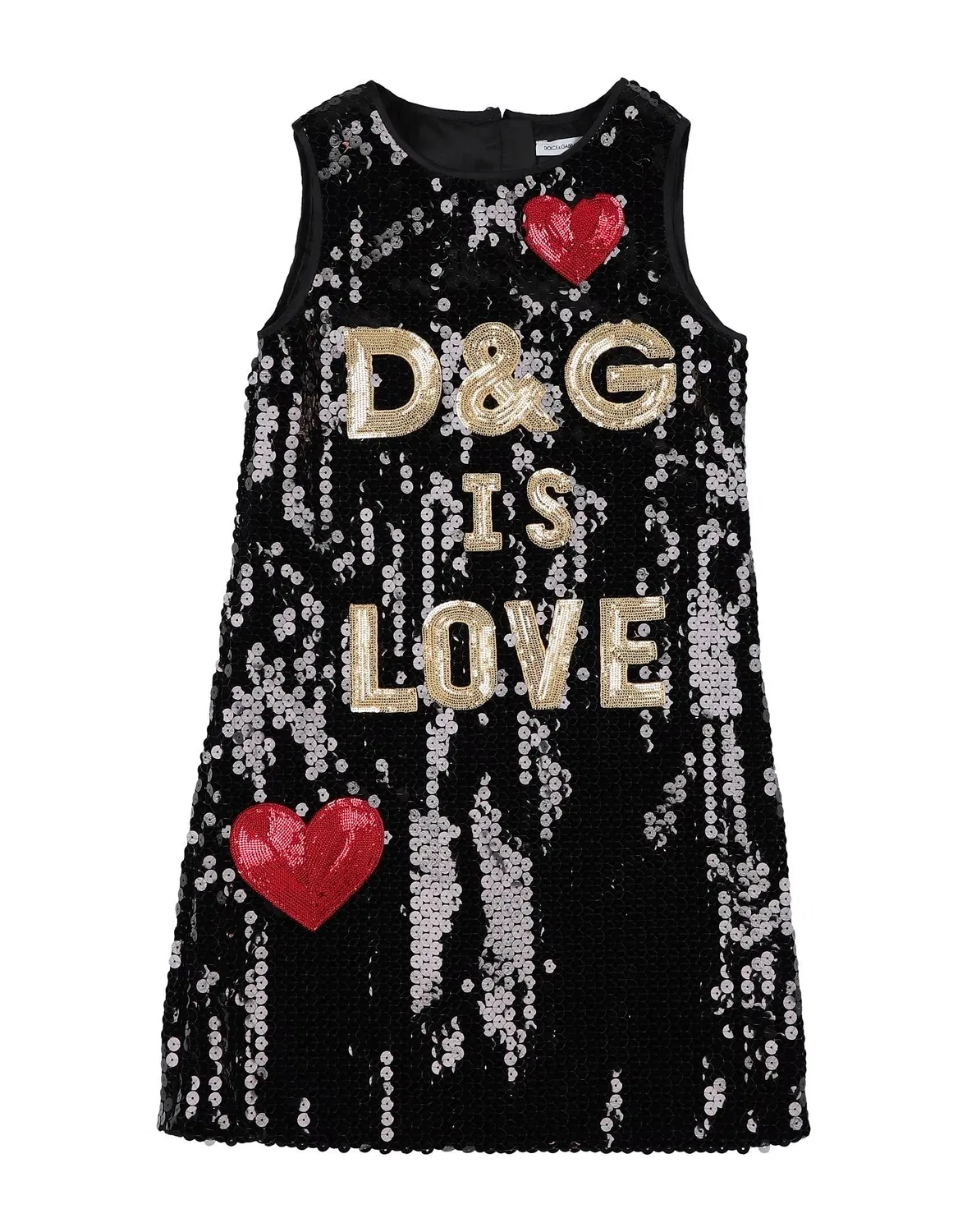 Детское платье из фатина для девочек с пайетками Dolce&Gabbana, черный