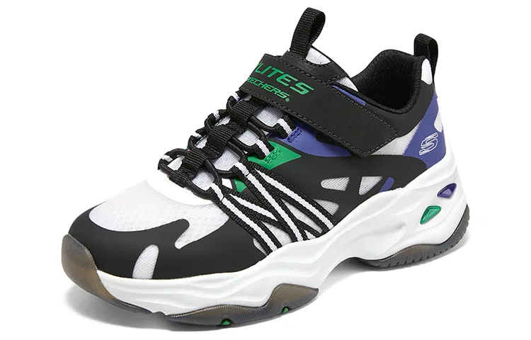 Детские кроссовки с низким верхом Stamina Airy Abrasion Resistant Support Low top Kids Lifestyle Shoes Black White Teenagers Skechers, Black White — фото 4