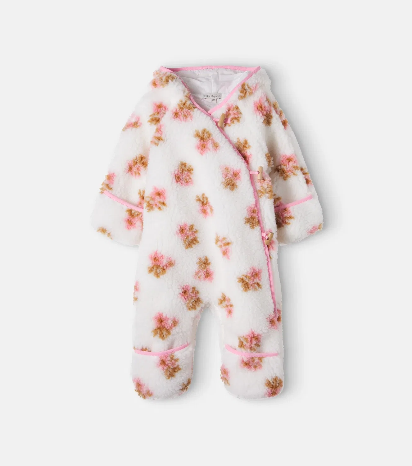 Детский комбинезон с капюшоном Baby Laine Bebe Organic, коричневый