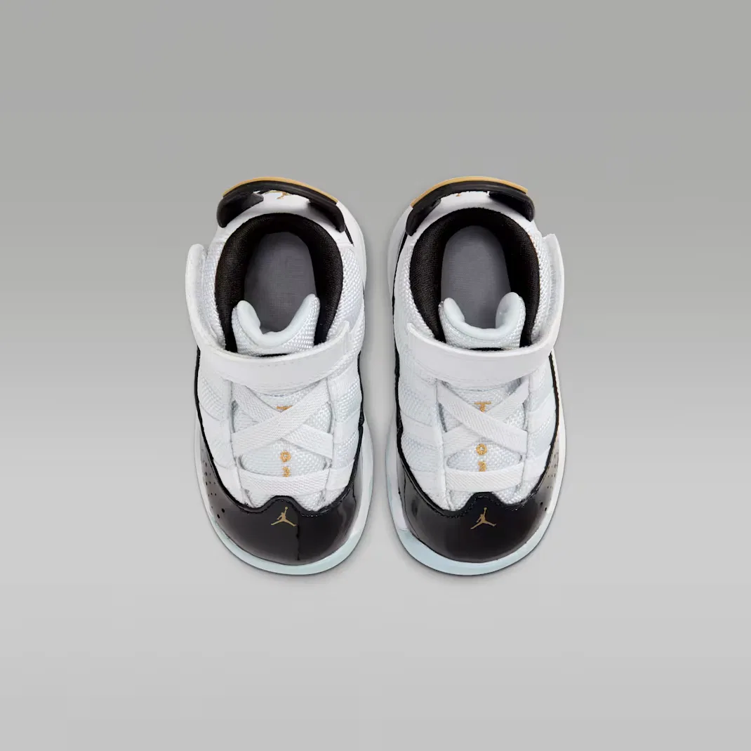 Обувь для младенцев/малышей Jordan 6 Rings, White/Black/Ice/Metallic Gold — фото 4