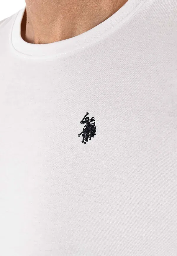 Футболка с застежкой-молнией basic t-shirt U.S. Polo Assn., weiss-navy — фото 4