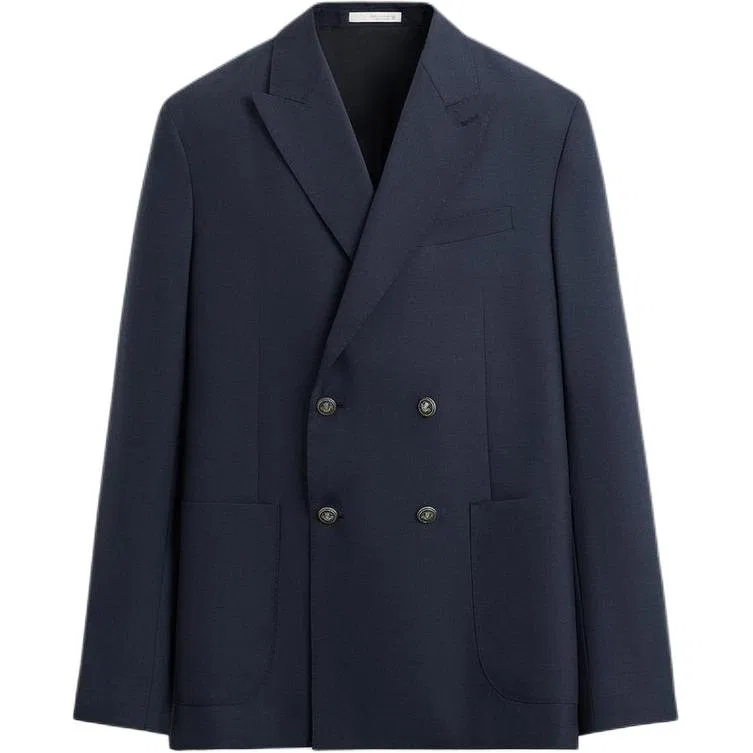 Мужской деловой костюм с воротником Морская Синева ZARA, Sea Blue