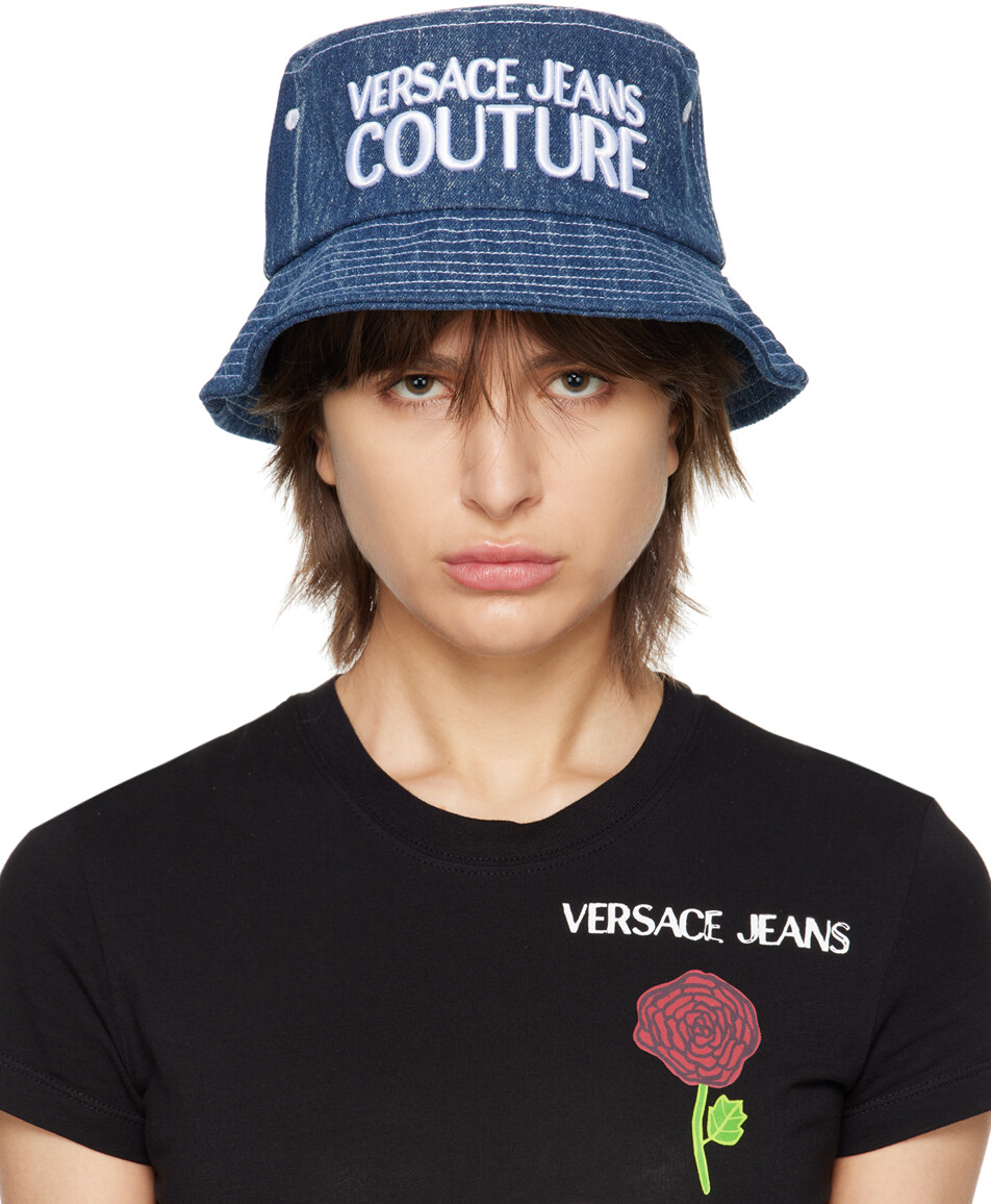 

Темно-синяя панама с логотипом Versace Jeans Couture