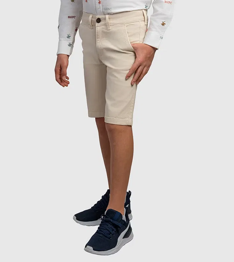 Шорты тканые детские модель 10302-B4706-DAWN-BIRCH-10-11Y Beverly Hills Polo Club, белый — фото 3