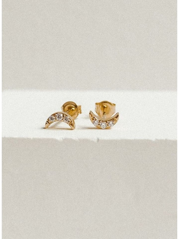 

Dear Me Серьги-гвоздики в форме полумесяца из золота 375 пробы