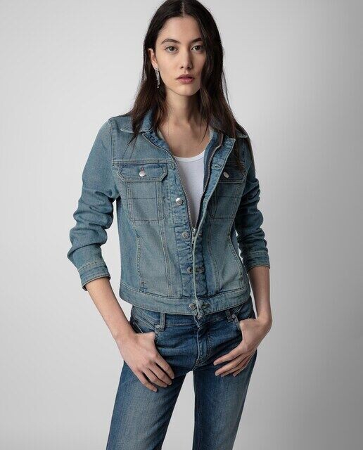

Kioky Женская джинсовая куртка на молнии Zadig & Voltaire, синий