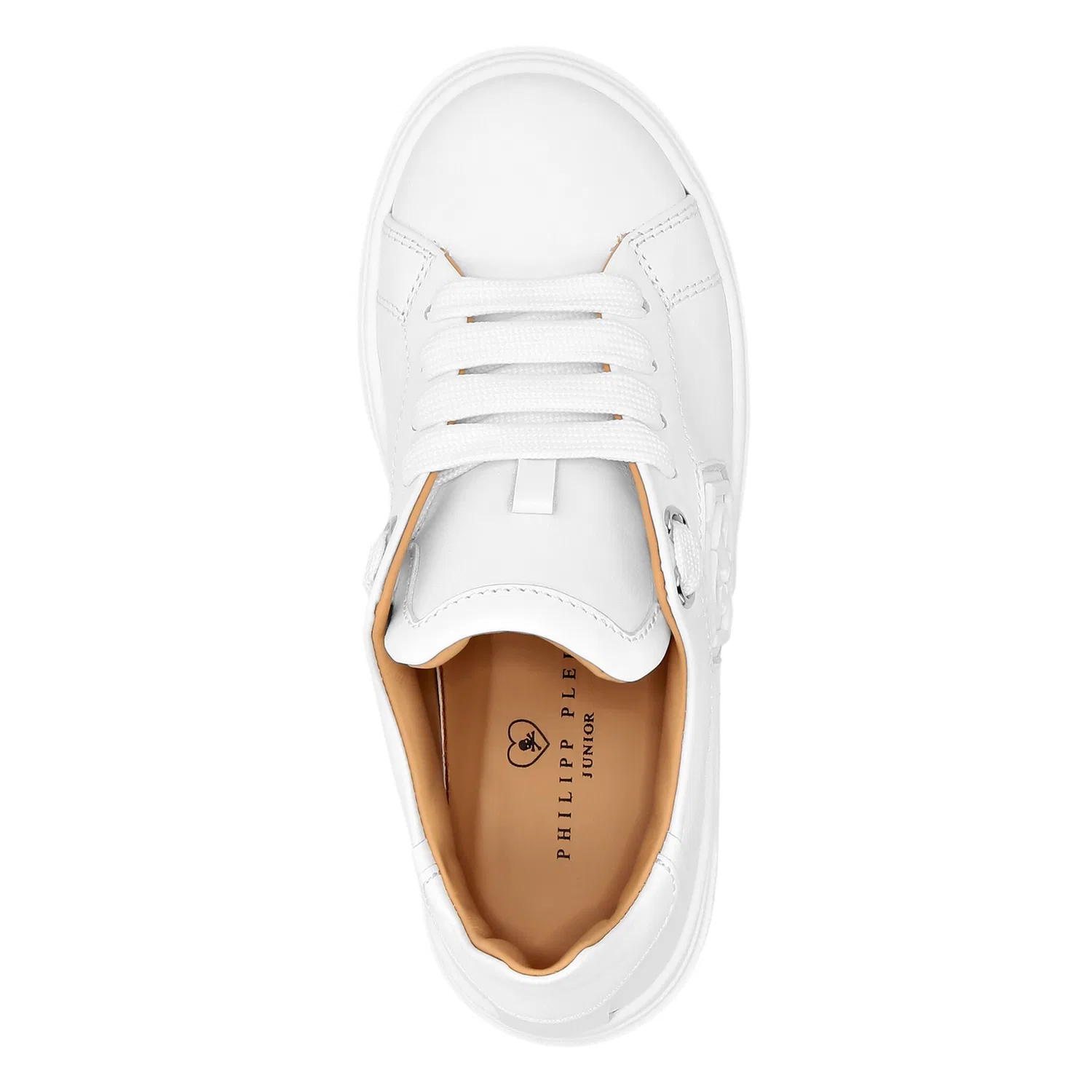 Детские кроссовки из телячьей кожи Hexagon PHILIPP PLEIN, White — фото 2