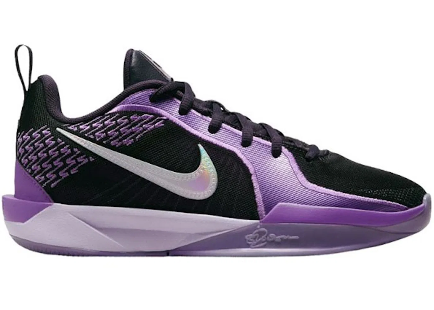Детские кроссовки для девочек с контрастными элементами Nike Sabrina 2 Nike, Cave Purple/White/Black Raspberry/Violet Frost/Denim Turquoise