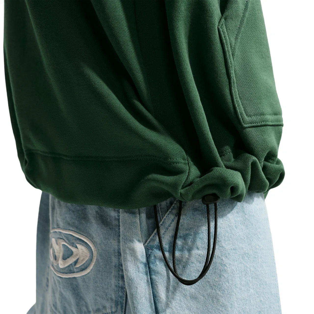 Мужской худи с капюшоном из тяжелого футера с вышитым логотипом Nike Club French Terry Pullover Hoodie, Fir/Fir/White — фото 4