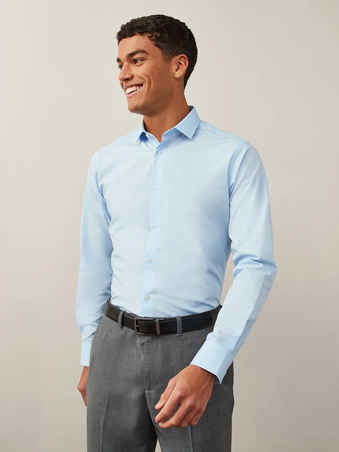 Рубашка с воротником, slim fit, Easy Care Next, голубой — фото 2