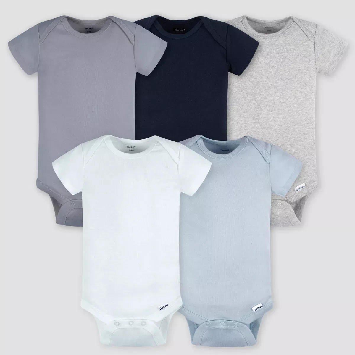 Детский боди-комбинезон с коротким рукавом набор 5 шт NEWBORN, Blue